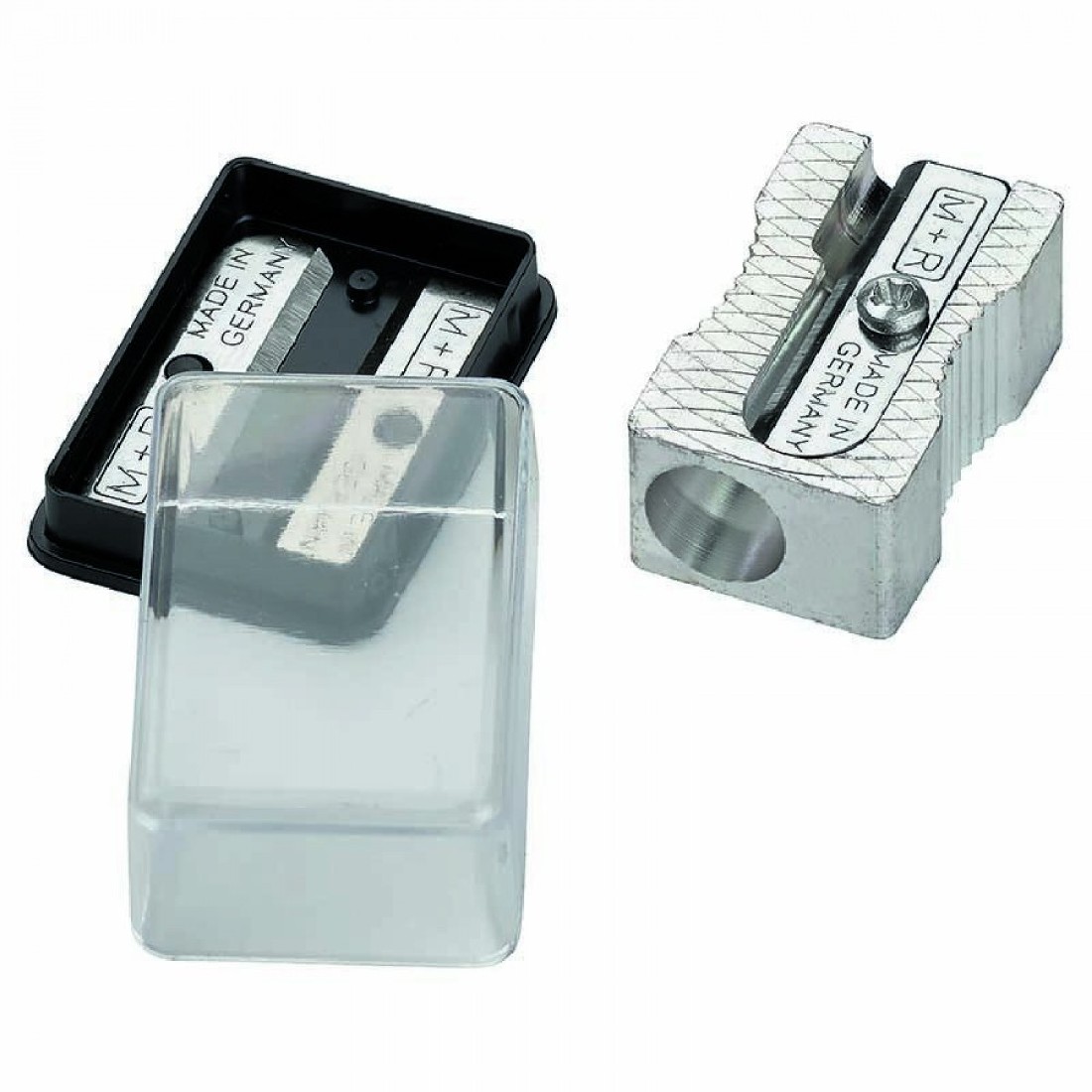 Ξύστρα αλουμινίου σε κουτί με 2 ανταλ/κά M+R