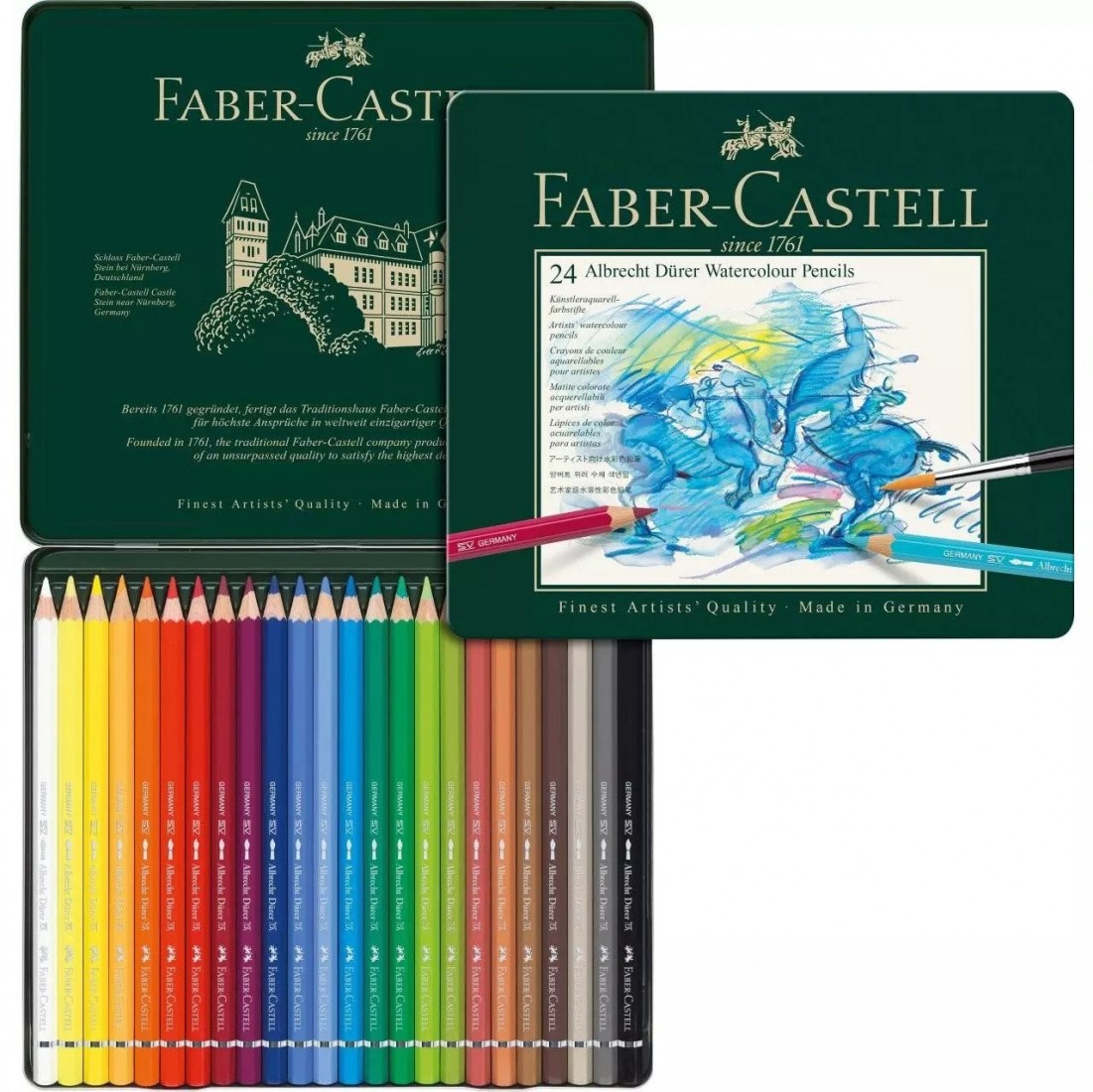 Faber Castell tin of 24 Albrecht Dürer watercolour pencis 117524