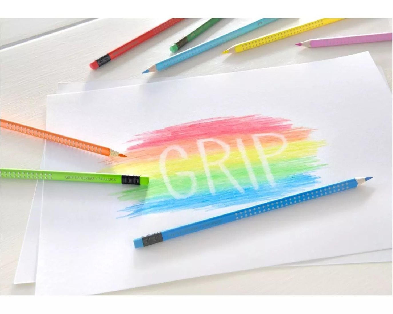 Faber Castell Colour Grip erasable colour pencils, wallet of 10  116613