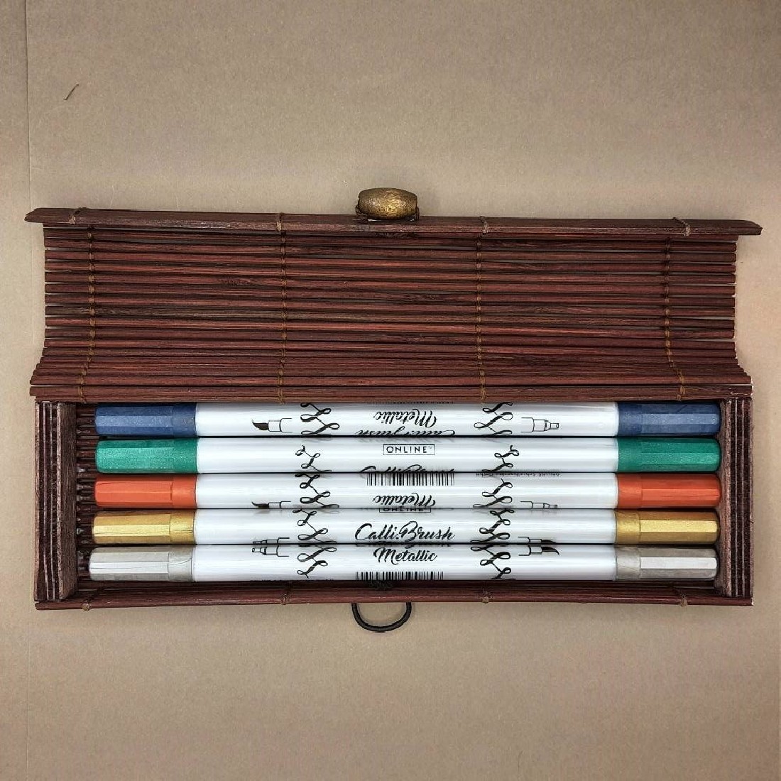 Online Calli.Brush Pen Bamboo Set 5 pcs. Metallic edition, 119089