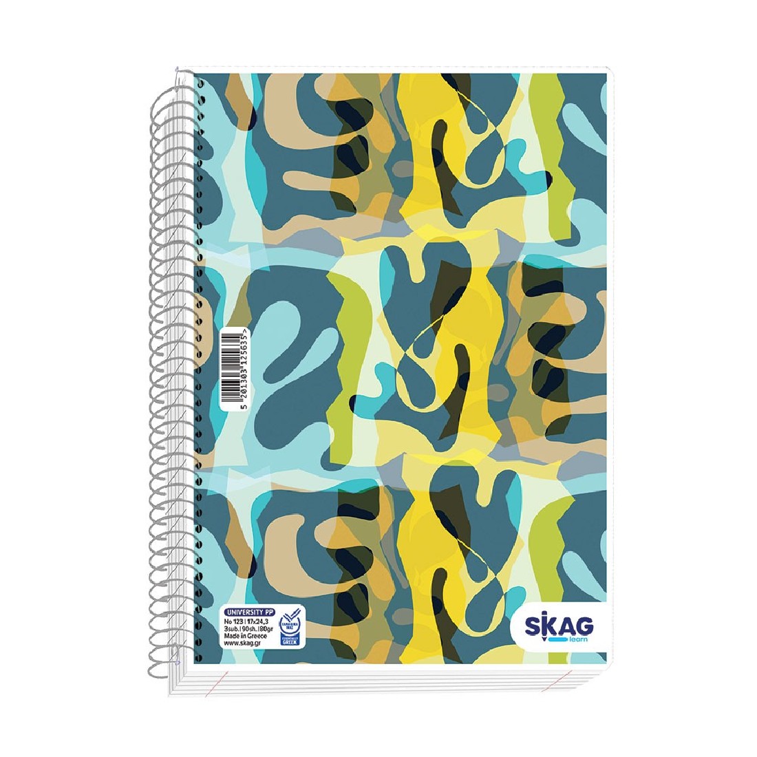 Τετράδιο σπιράλ Α4 5θ 150σέλ p.p. Ν135  Skag.