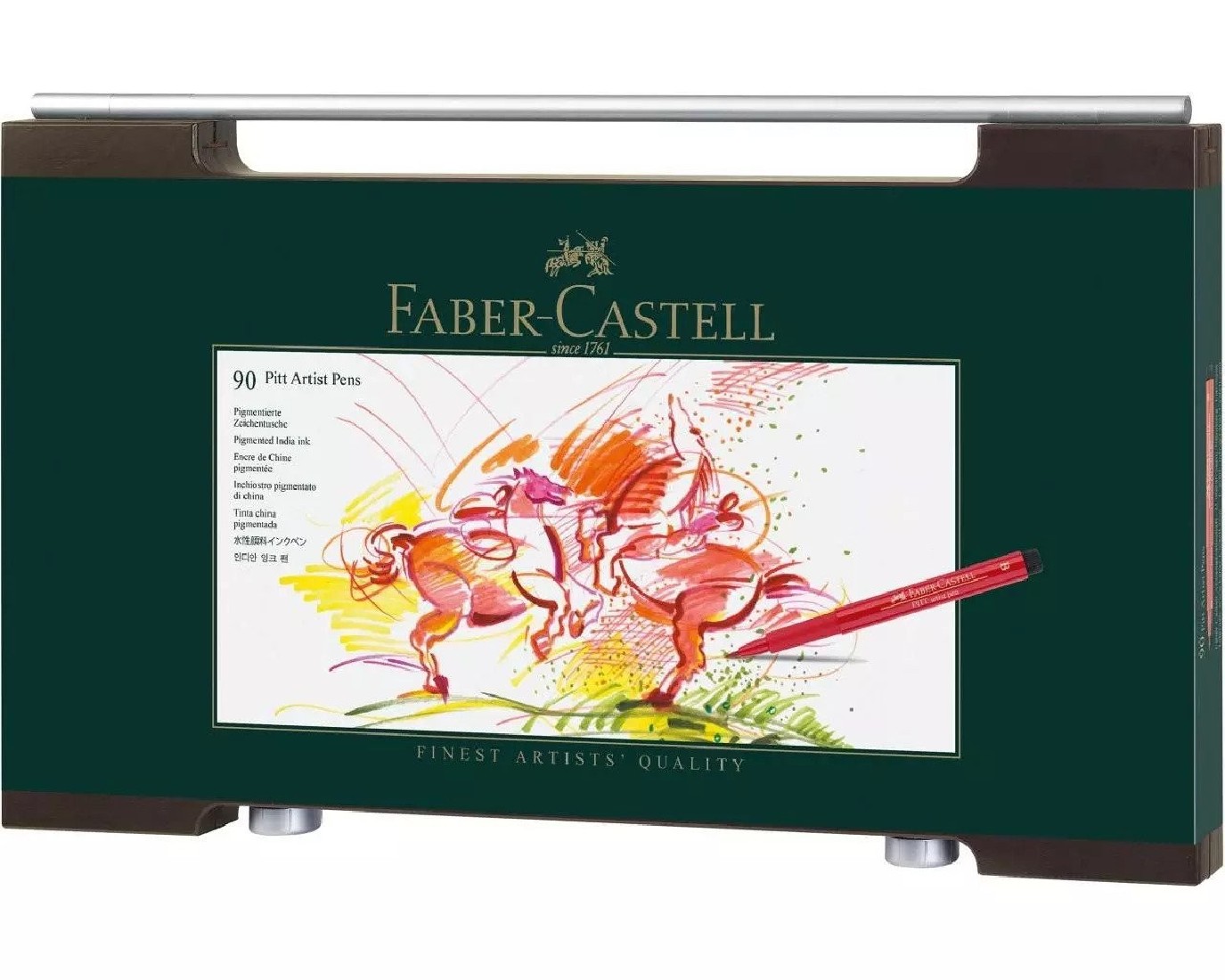 Faber Castell Pitt Artist Pen India ink pen, wooden case of 90 167400