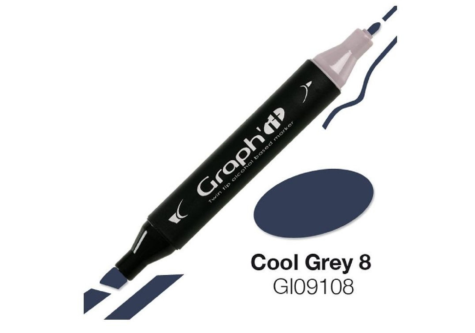 Μαρκαδόροι Οινοπνεύματος με Διπλή Μύτη Cool Grey Colors GI00128 Graphit