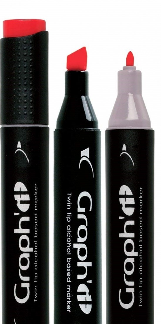 Μαρκαδόροι Οινοπνεύματος με Διπλή Μύτη 5 Χρωμάτων Basic Tones GI00080 Graph it