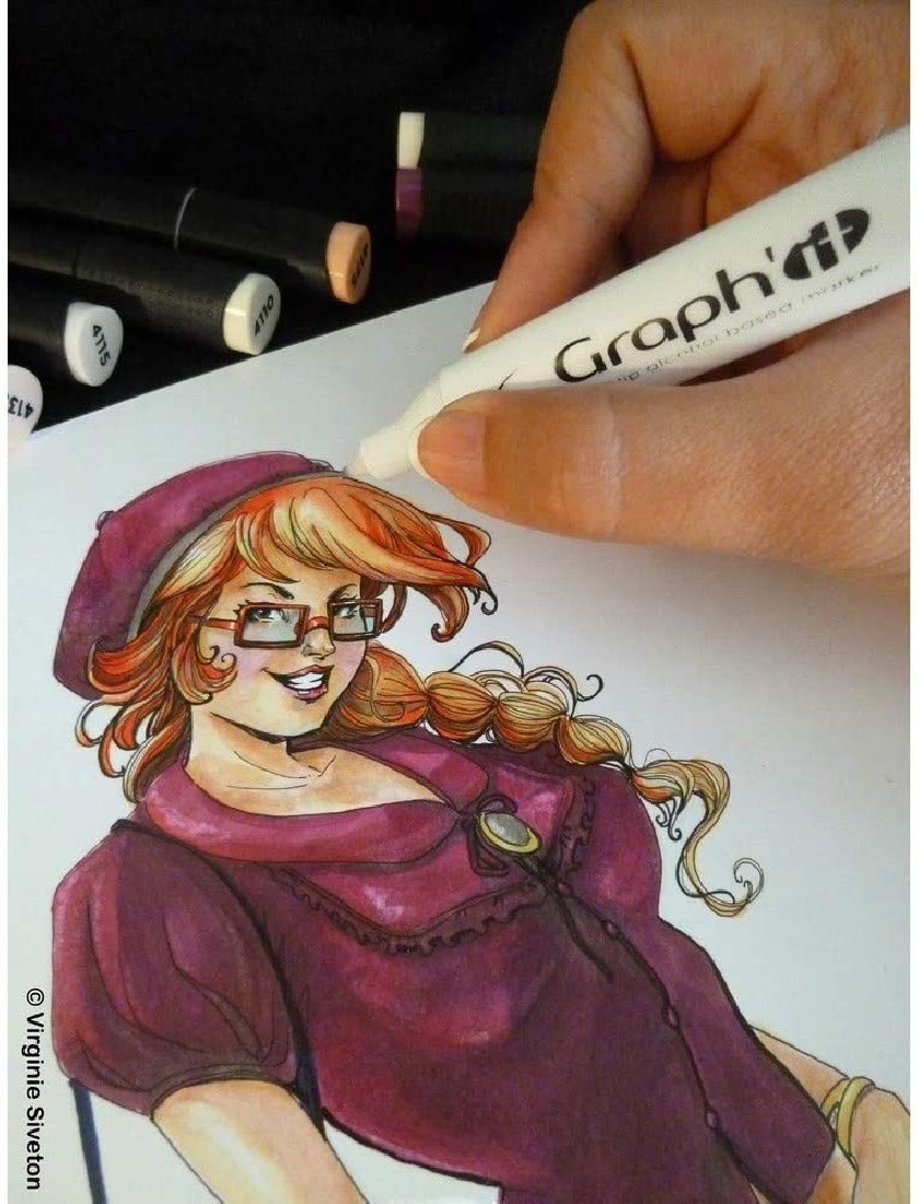 Μαρκαδόροι Οινοπνεύματος με Διπλή Μύτη Πινέλο GI80113 Graphit