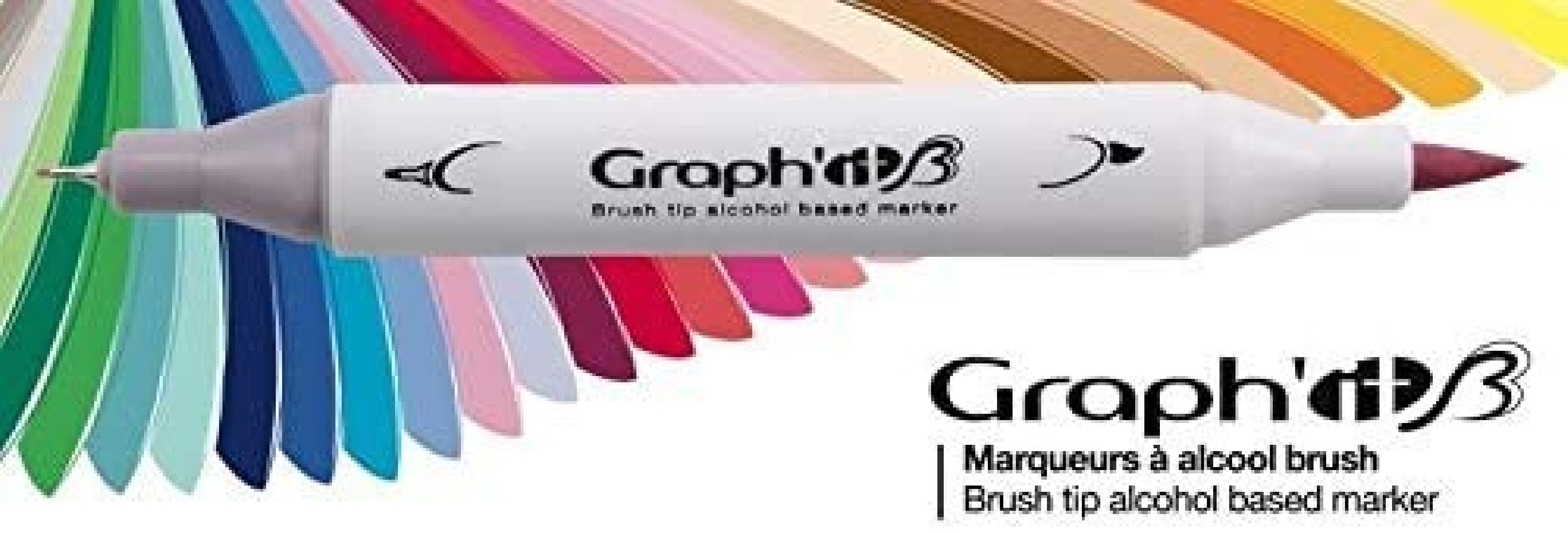 Μαρκαδόροι Οινοπνεύματος με Διπλή Μύτη Πινέλο GI80113 Graphit