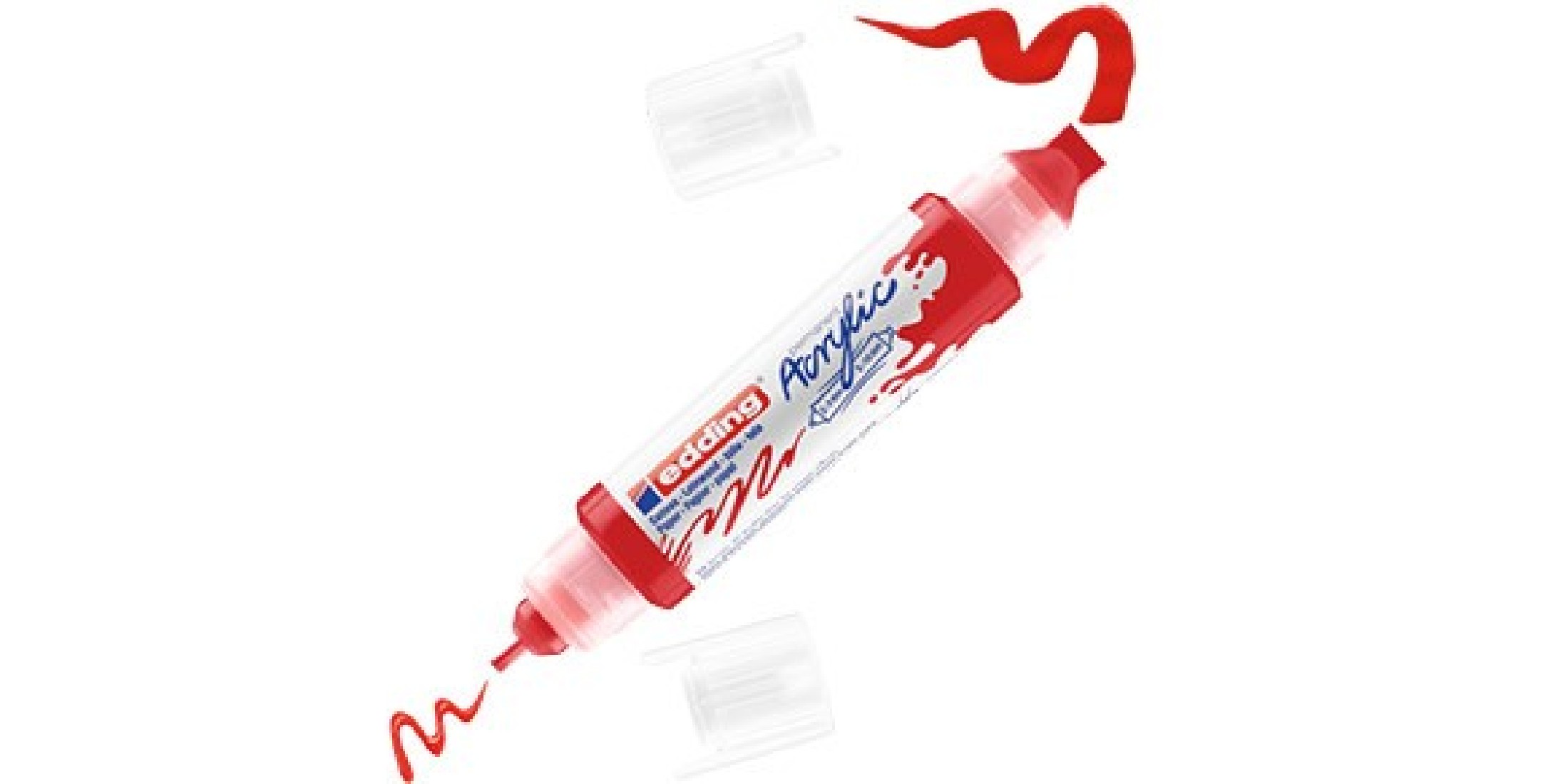 Μαρκαδόρος Ακρυλικός με Διπλή Μύτη 5-10mm/2-3mm 5400/904 Traffic Red Edding