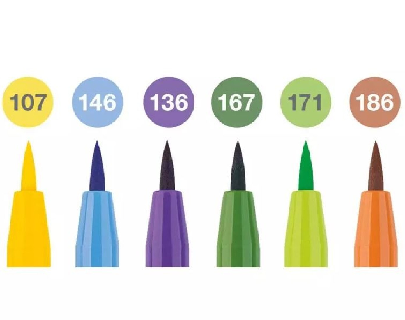 Faber Castell Pitt Artist Pen Brush India ink pen, wallet of 6 Summer vibe 167178