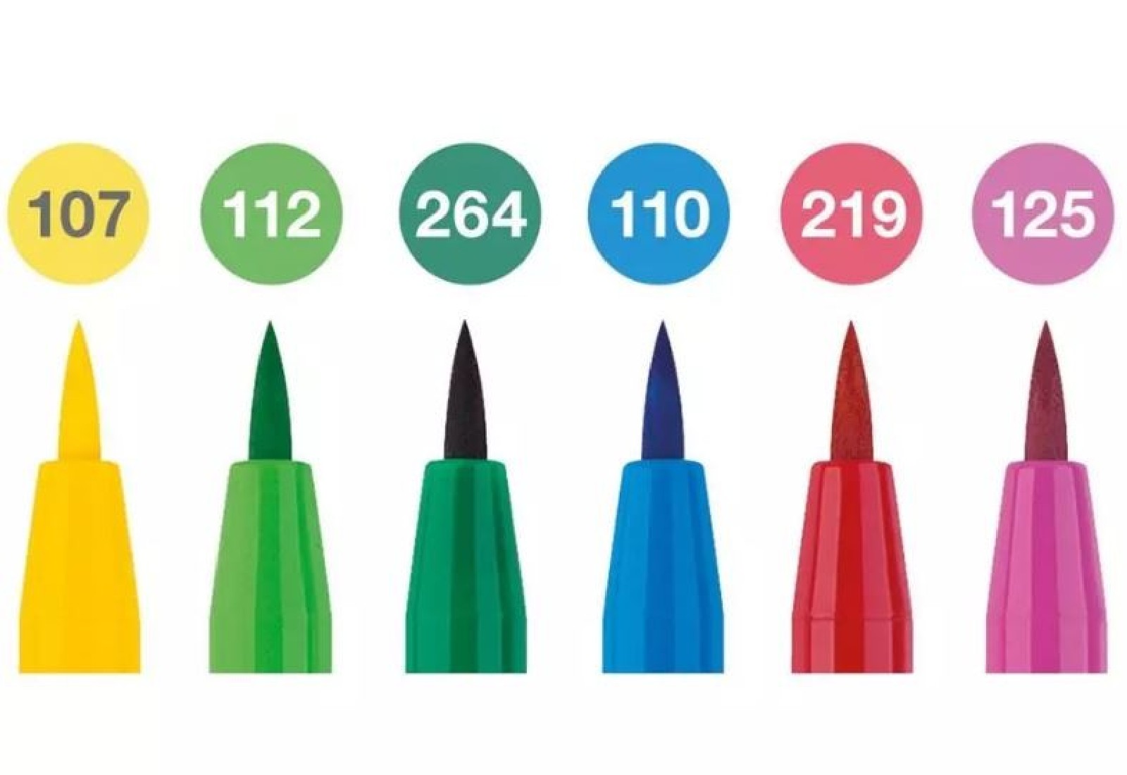 Faber Castell Pitt Artist Pen Brush India ink pen, wallet of 6 Springtime 167177