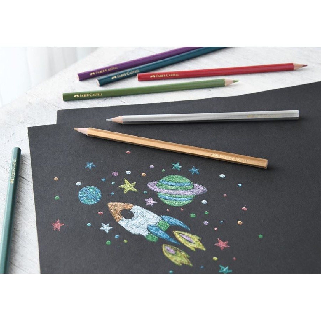 Faber Castell Classic Colour Metallic Pencil, wallet of 10 pcs 201583