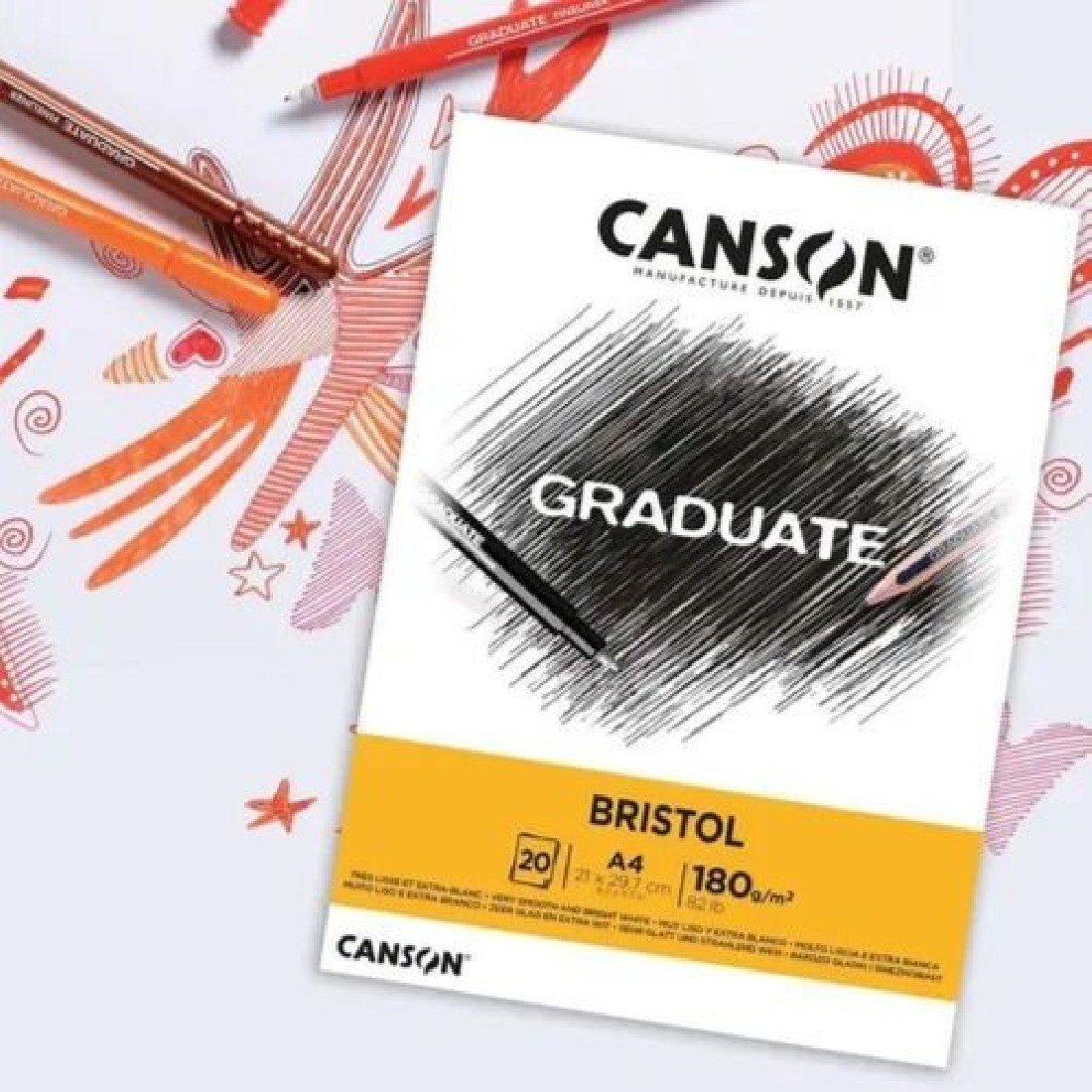 Μπλόκ Σχεδίου Graduate Bristol A4 180gr. 20sh. 400127676 Canson