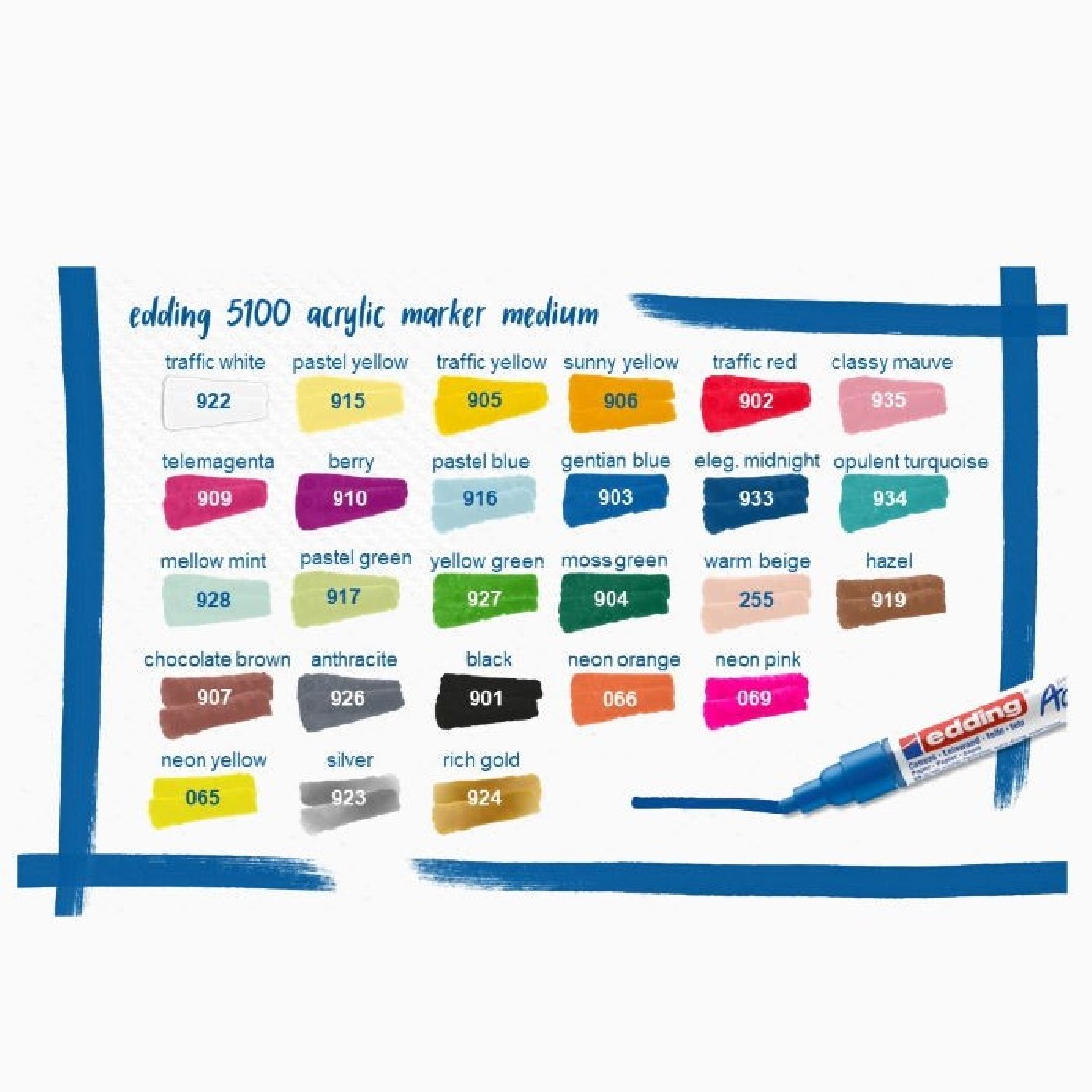 Μαρκαδόρος Ακρυλικός 1-2mm 5300/905 Traffic Yellow Edding