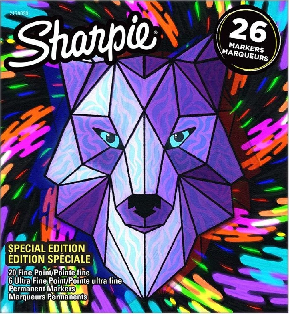 Sharpie 26 Fine Markers Wolf 2158030 Special Edition