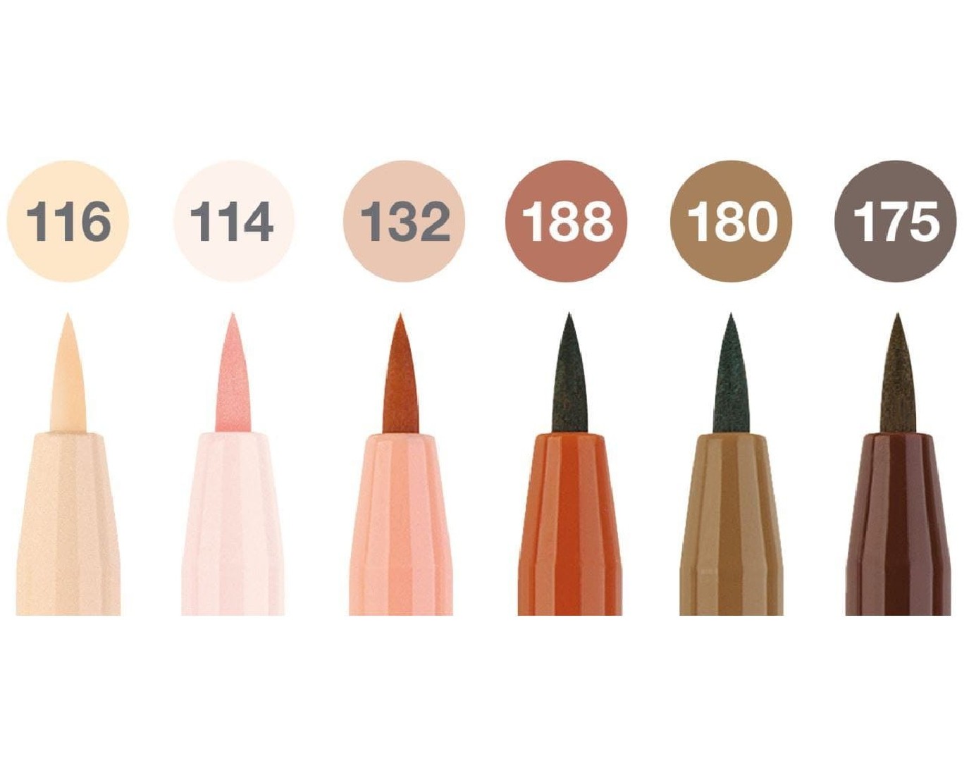 Faber Castell Pitt Artist Pens Brush Portrait - Wallet of 6 167167