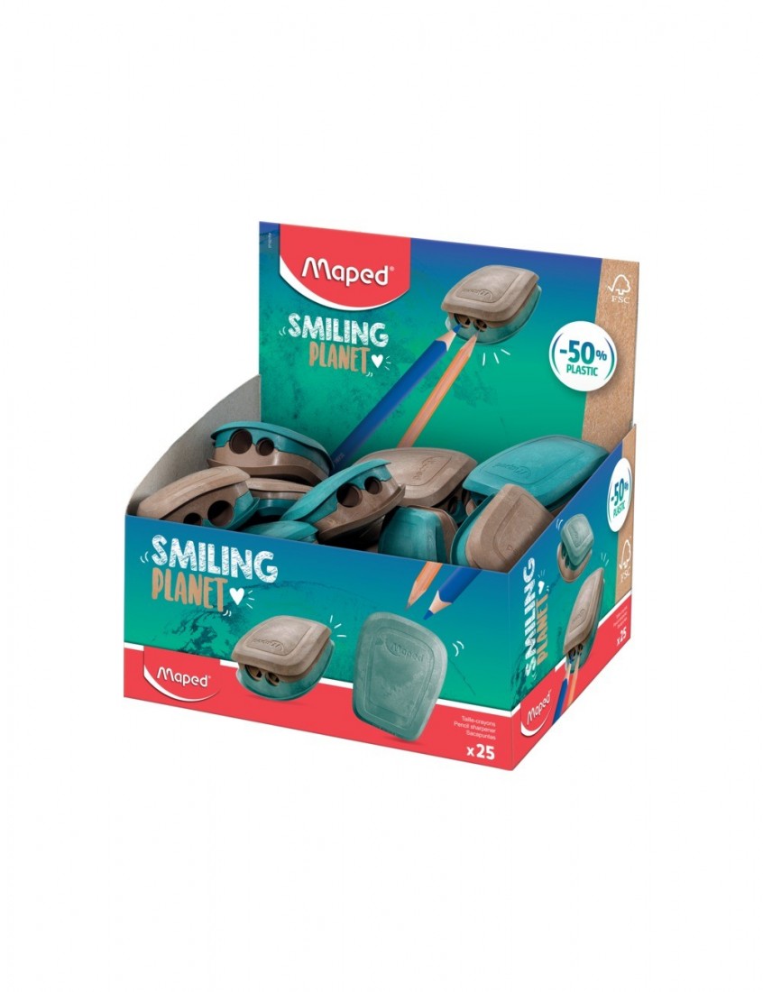 Ξύστρα smiling planet  2 οπών,  οικολογική 071521 Maped