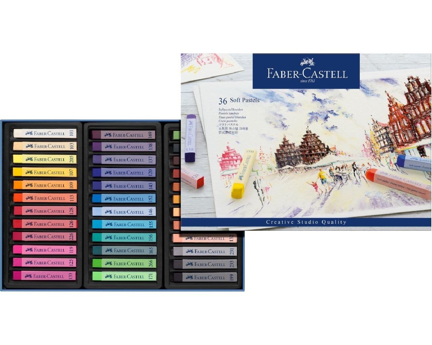 Faber Castell Soft pastels, cardboard wallet of 36 128336