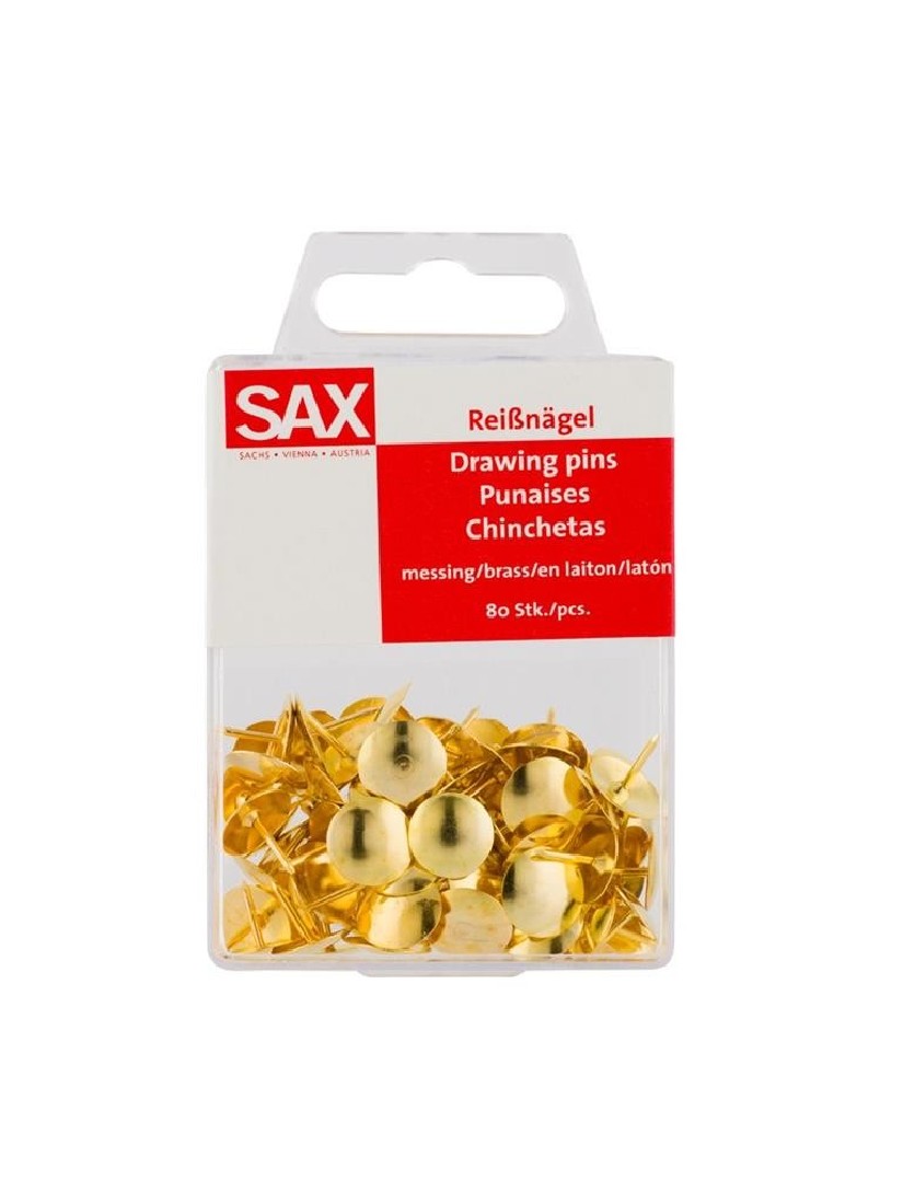 Πινέζες Μεταλλικές 80 τμχ. Χρυσές 5-813-01 Sax