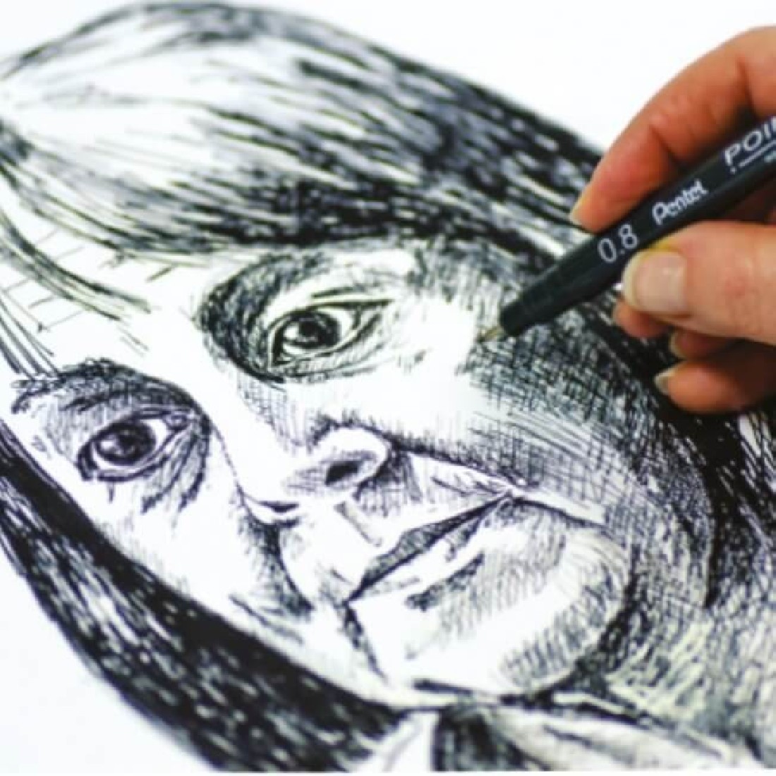 Pentel Pointliner Pen S20P Sepia