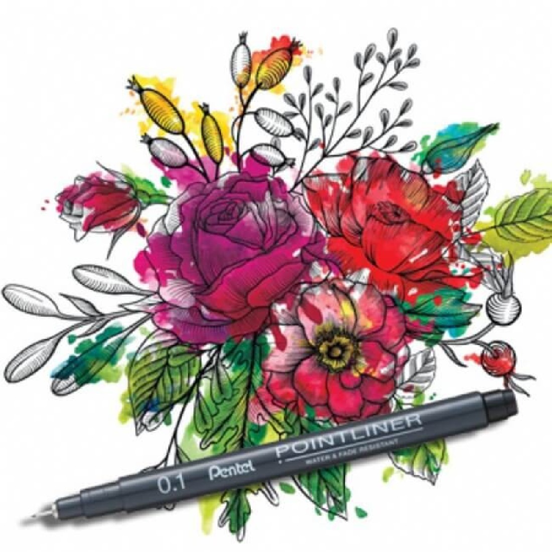 Pentel Pointliner Pen S20P Sanguine