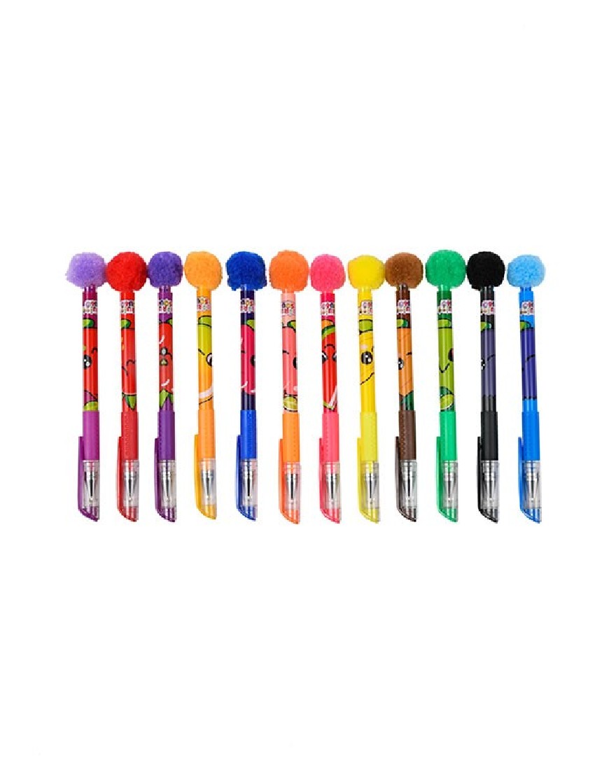 Στυλό gel αρωματικά με PomPom 12τμχ. FS60384 Fruity Squad