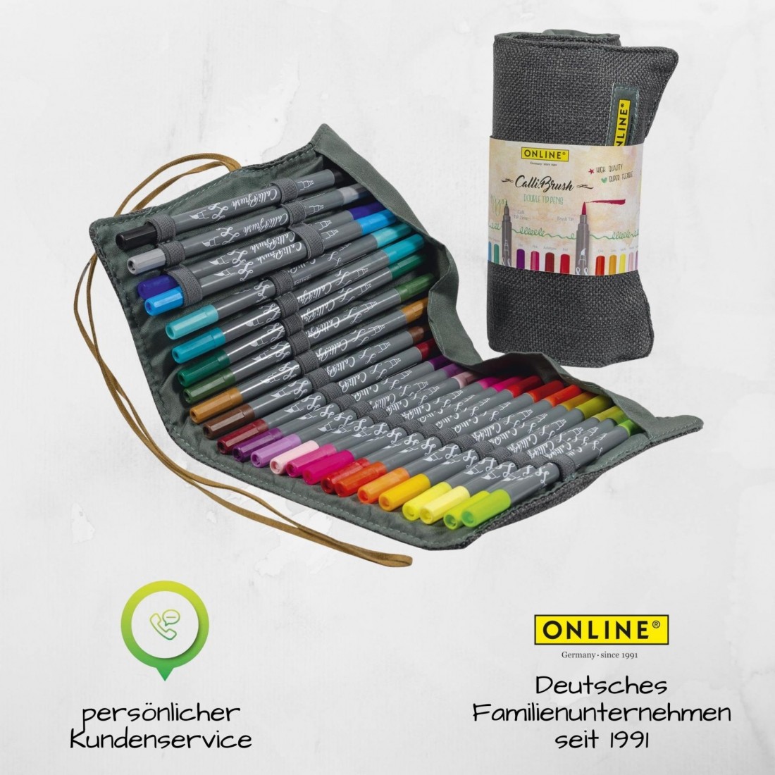 Calligraphy brush pens 24 pcs 81463 roll pouch OnLine