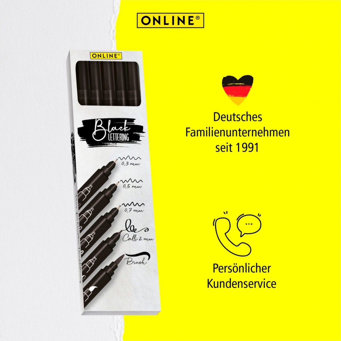 Black Lettering pens 5 pieces 19114 OnLine