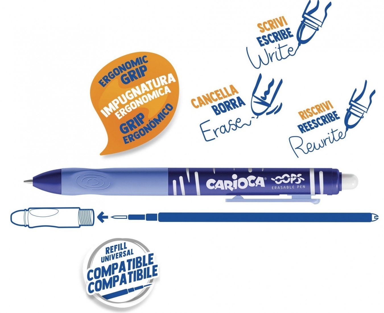 Στυλό Μπλε 0,7 Carioca Oops 43043/02