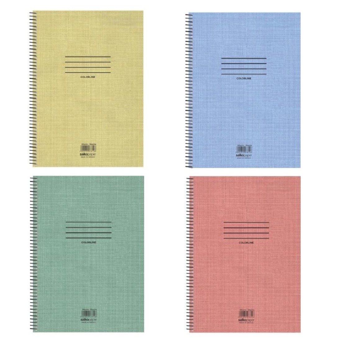 Τετράδιο σπιράλ colorline 17Χ25 1θέμ  30φ Salko