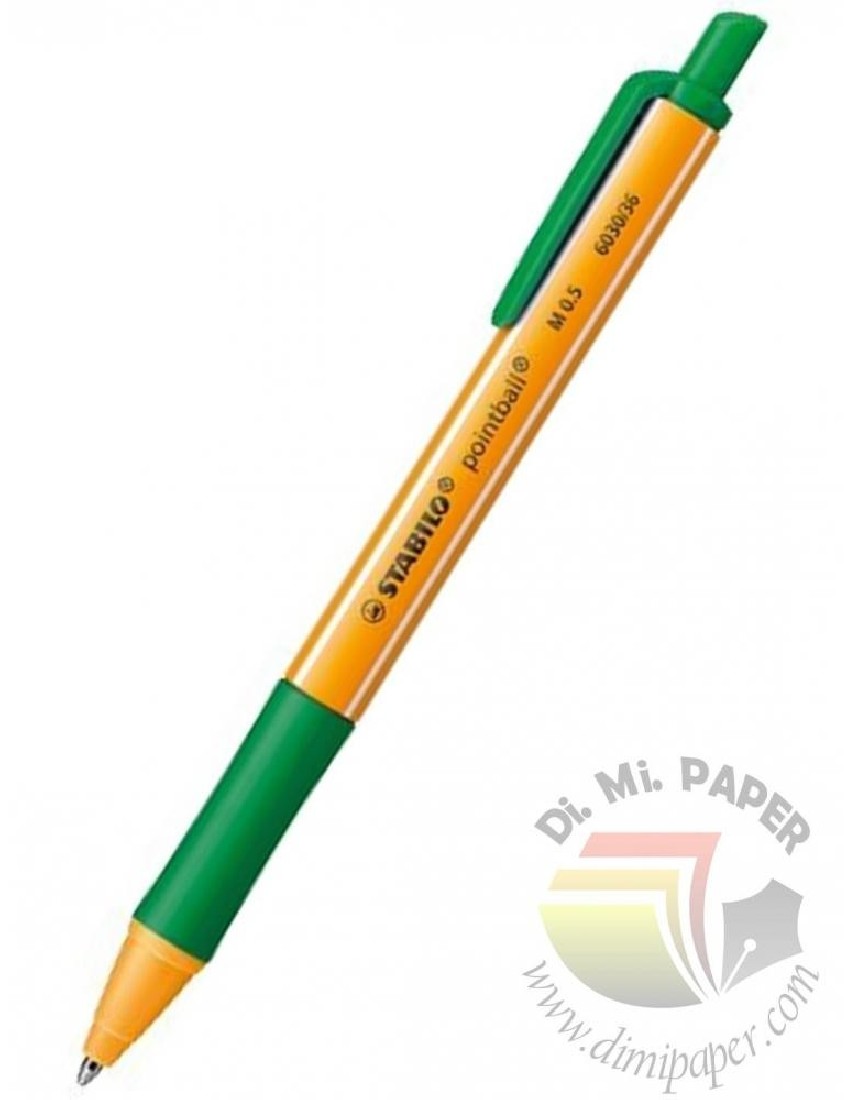 Στυλό Διαρκείας Pointball Πράσινο 6030/36  Stabilo.