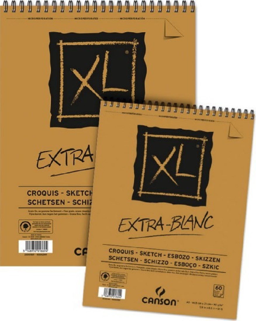 Μπλοκ  Σχεδίου Σπιράλ XL Extra - Blanc  A4 90gr. 120sh. Canson