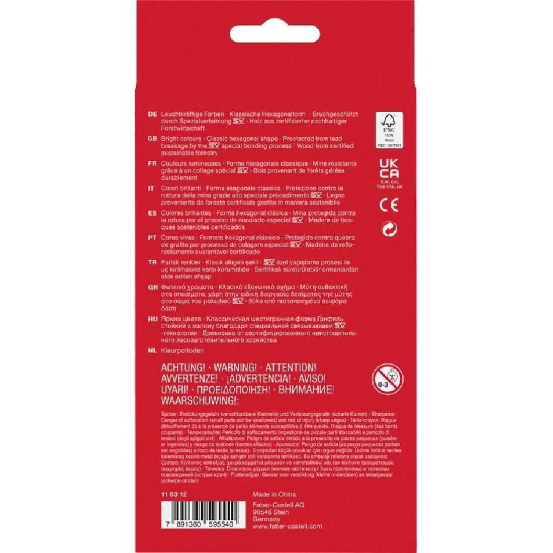 Faber Castell Classic Colour pencils 12pcs plus 3 bicolor pencils plus a sharpener 110312