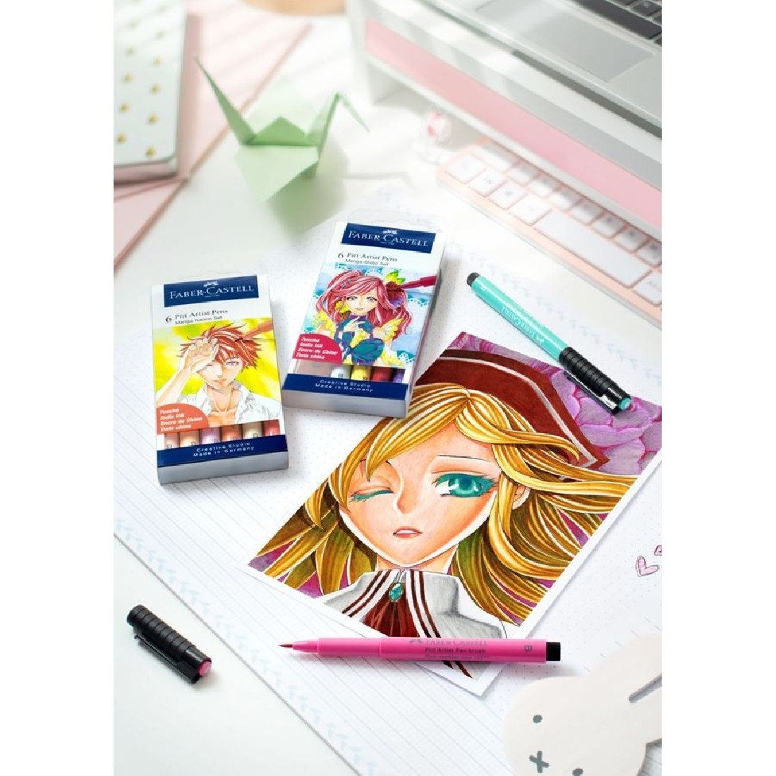 Faber castell Pitt Artist Pen Brush Case of 6, Manga Kaoiro 167168