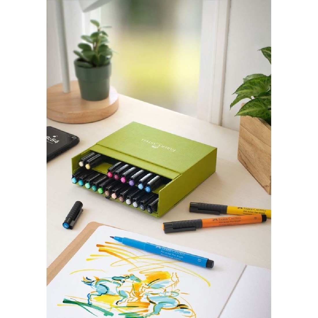 Faber Castell Pitt Artist Pen Brush India ink pen, studio box of 24, 167191