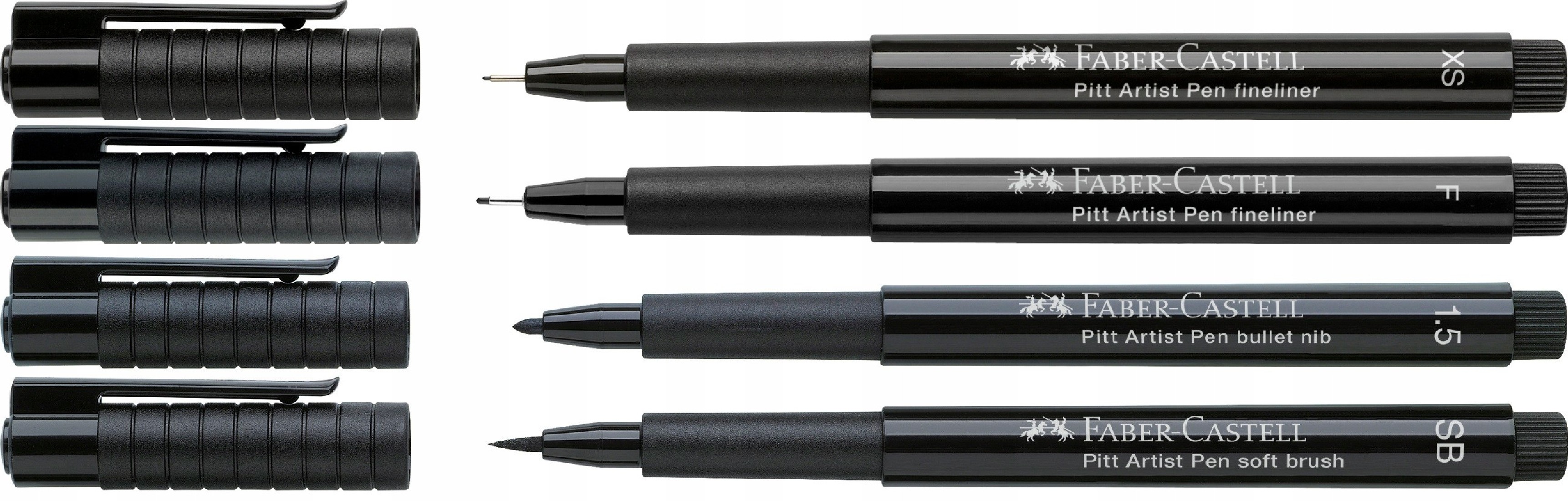 Faber Castell Pitt Artist Pens Comic Black - Wallet of 4 267194