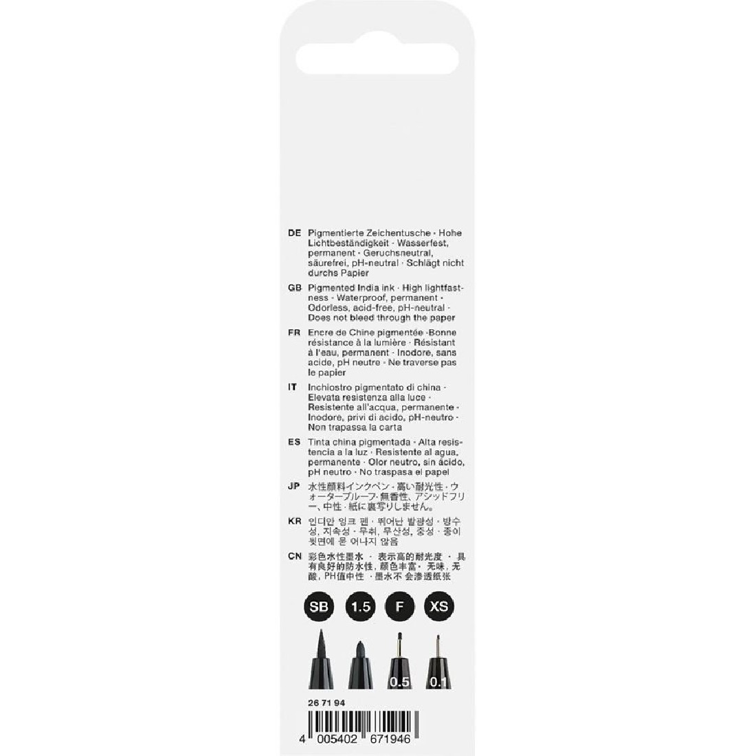 Faber Castell Pitt Artist Pens Comic Black - Wallet of 4 267194