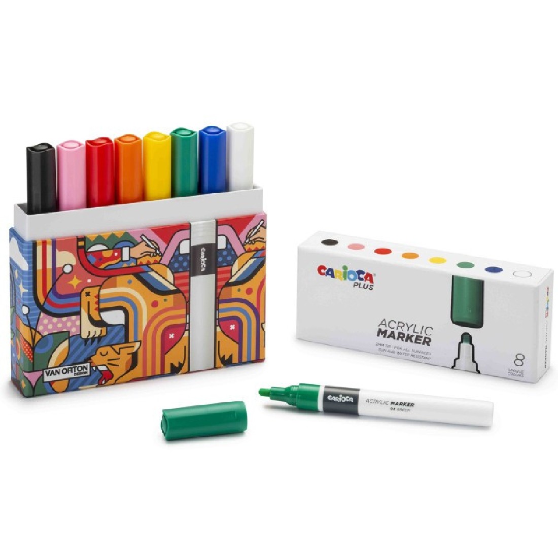 Μαρκαδόροι Ακρυλικοί 8τμχ Hard Box 45209 Carioca Plus