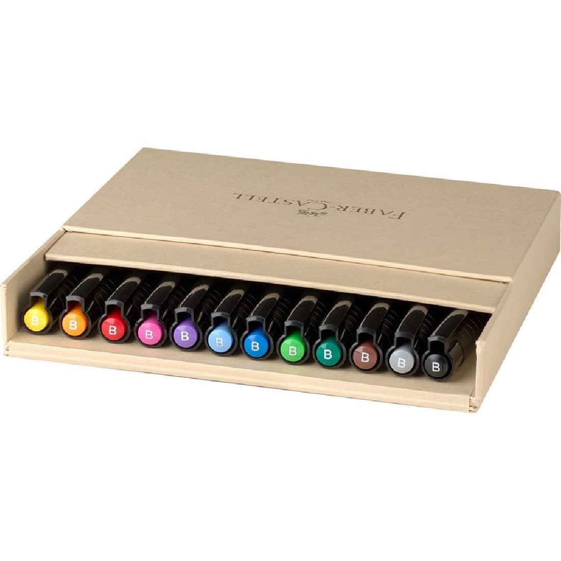 Faber Castell Pitt Artist Pen Brush India ink pen, studio box of 12, 167190.