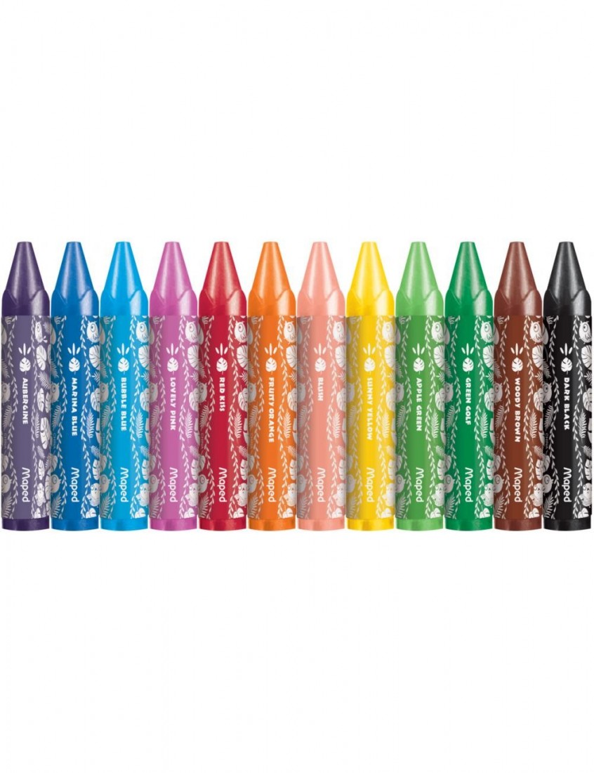 Maped Κηρομπογιές Wax Maxi Jungle Fever 12 τμχ 861400