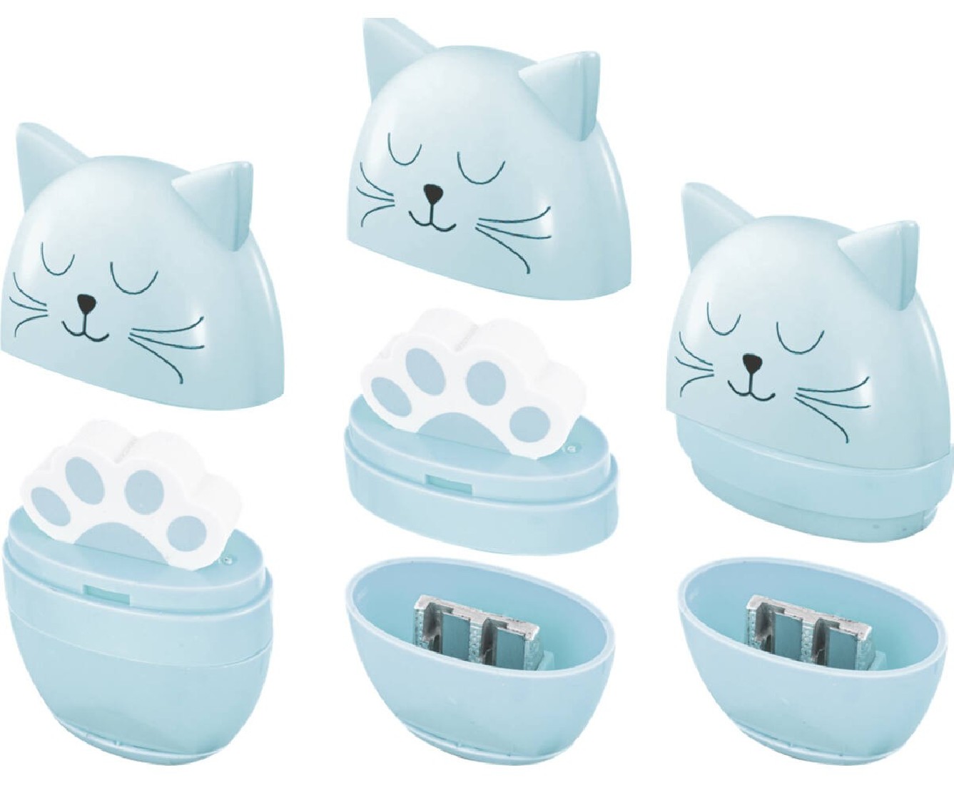 Γόμα και ξύστρα με 2 τρύπες γάτα 42600 Stylex