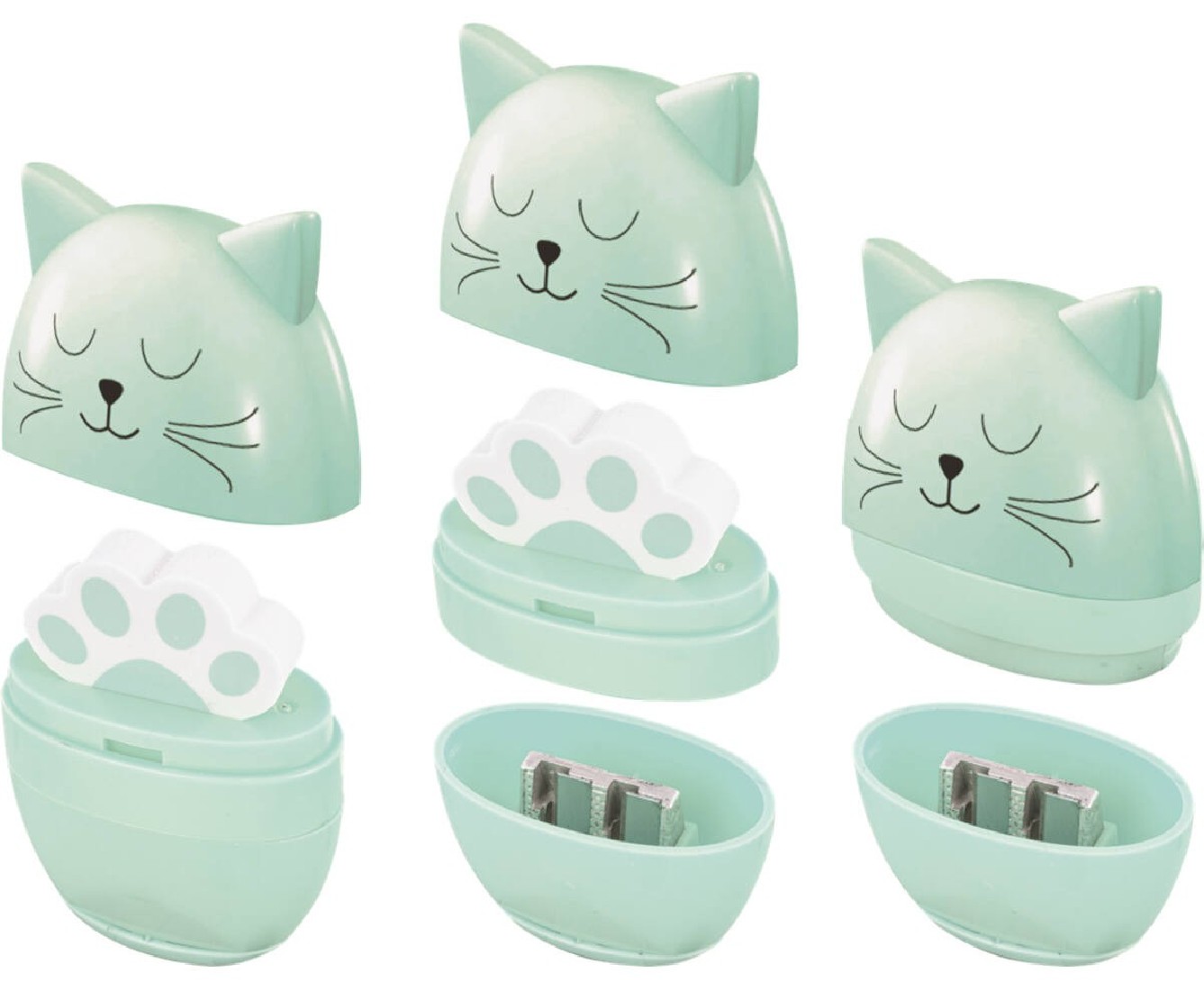 Γόμα και ξύστρα με 2 τρύπες γάτα 42600 Stylex