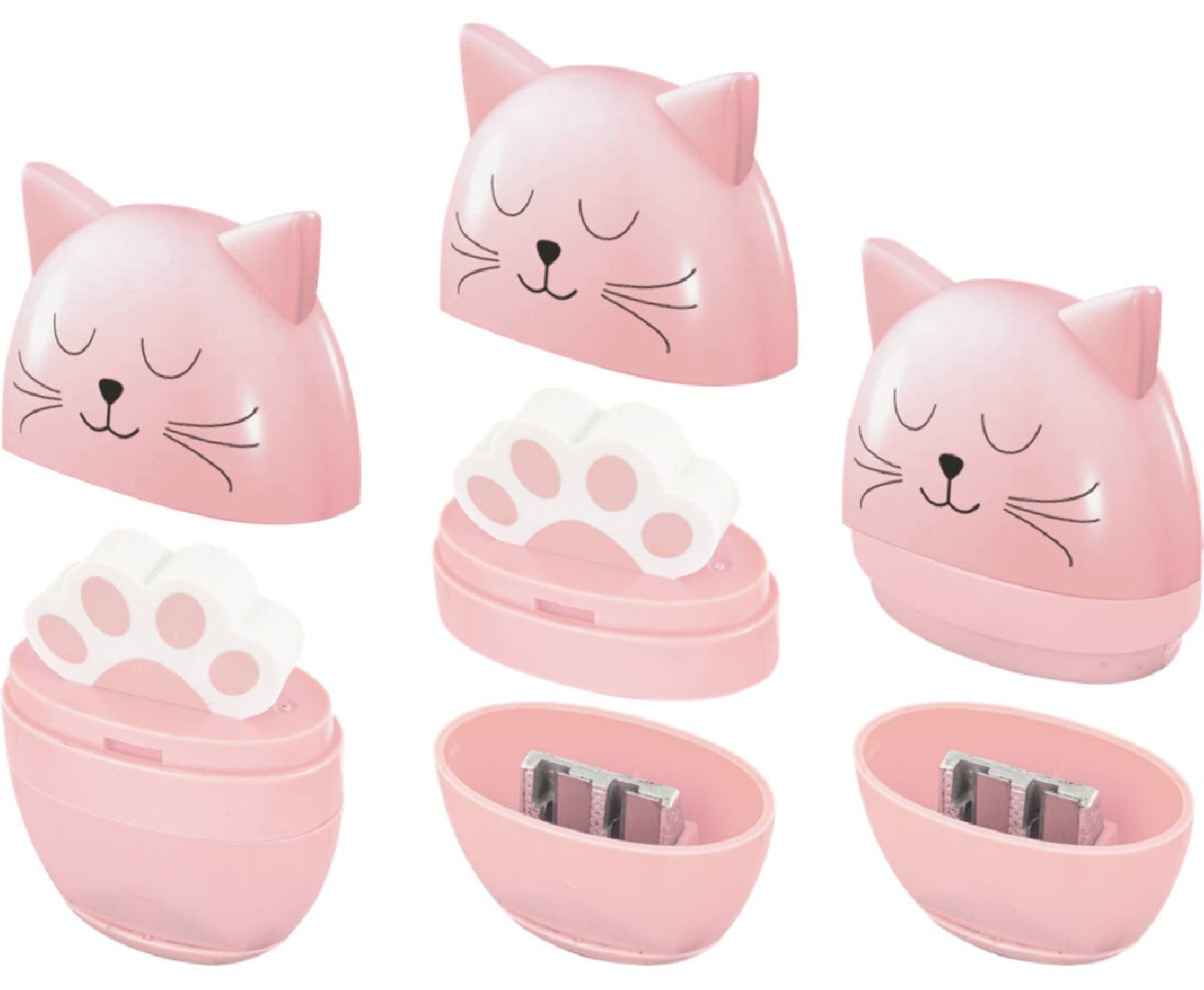 Γόμα και ξύστρα με 2 τρύπες γάτα 42600 Stylex