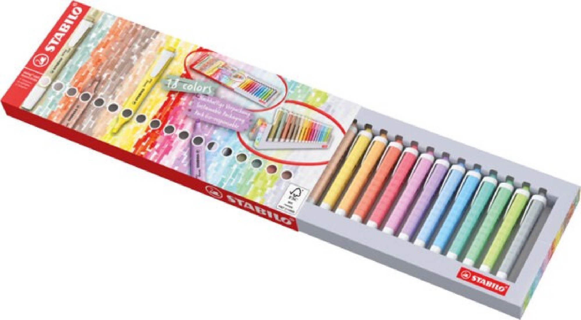 Μαρκαδόροι υπογράμμισης Swing Deskset Past+Nature 18τμχ Stabilo