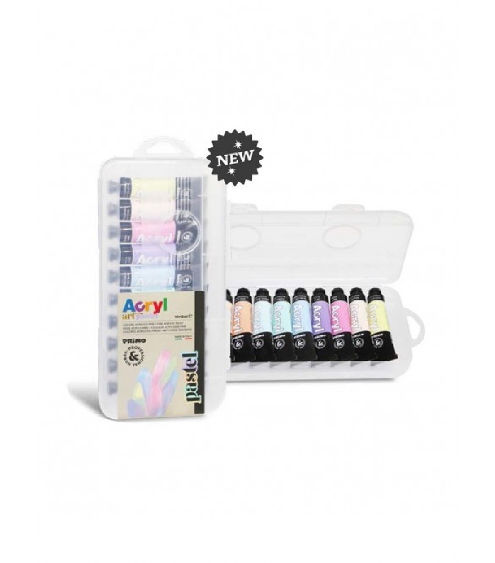 Ακρυλικά χρώματα 18ml σε σετ 10 pastel χρωμάτων  Primo