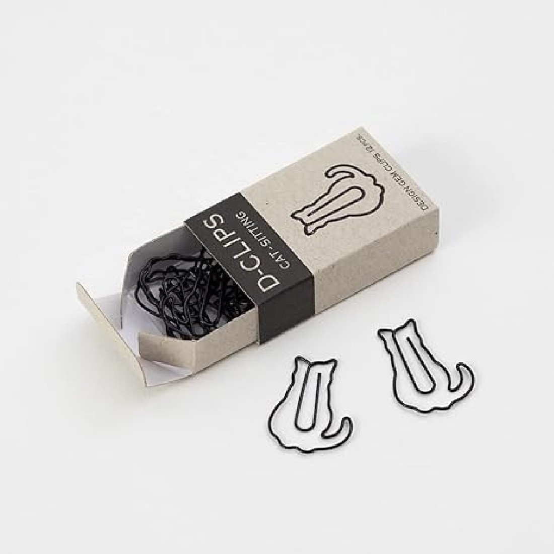 Midori Paper Clip, D-Clips Mini Box, Sitting Cat, 12 Pieces 43349-006