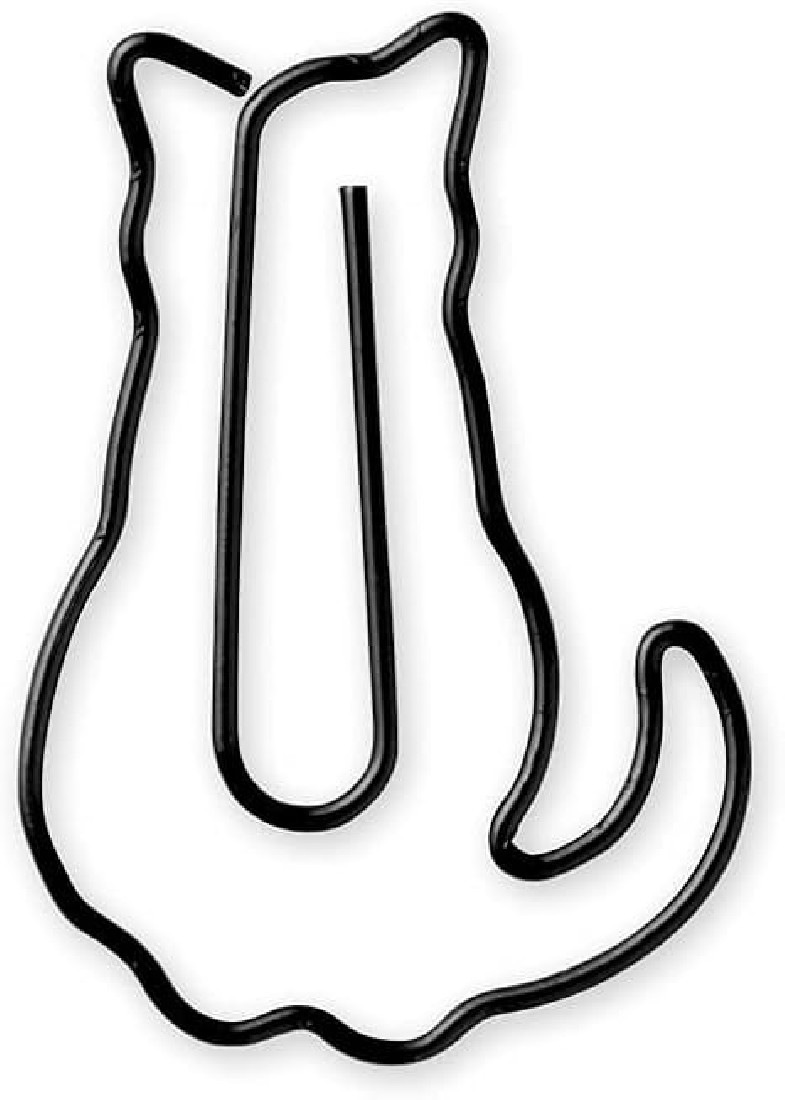 Midori Paper Clip, D-Clips Mini Box, Sitting Cat, 12 Pieces 43349-006