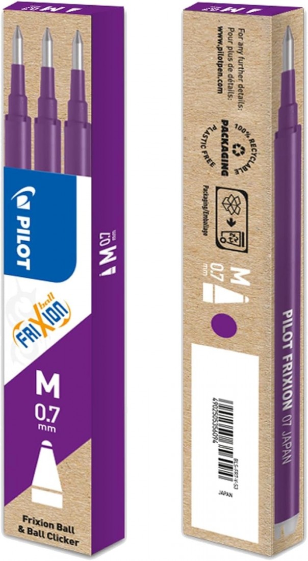Pilot Frixion Ανταλλακτικό Μελάνι για Στυλό σε Μωβ χρώμα 0.7mm 3τμχ