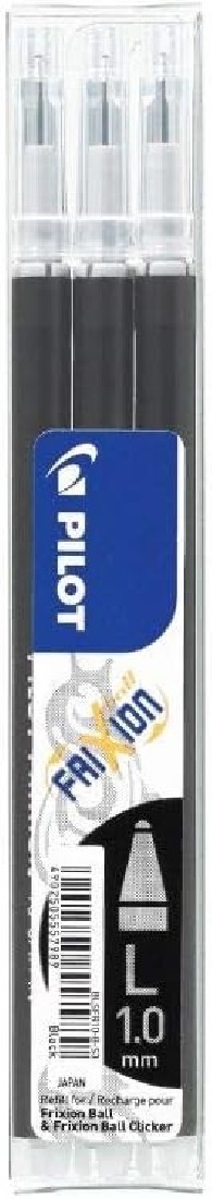 Pilot Frixion Ανταλλακτικό Μελάνι για Στυλό σε Μαύρο χρώμα 1.0mm 3τμχ