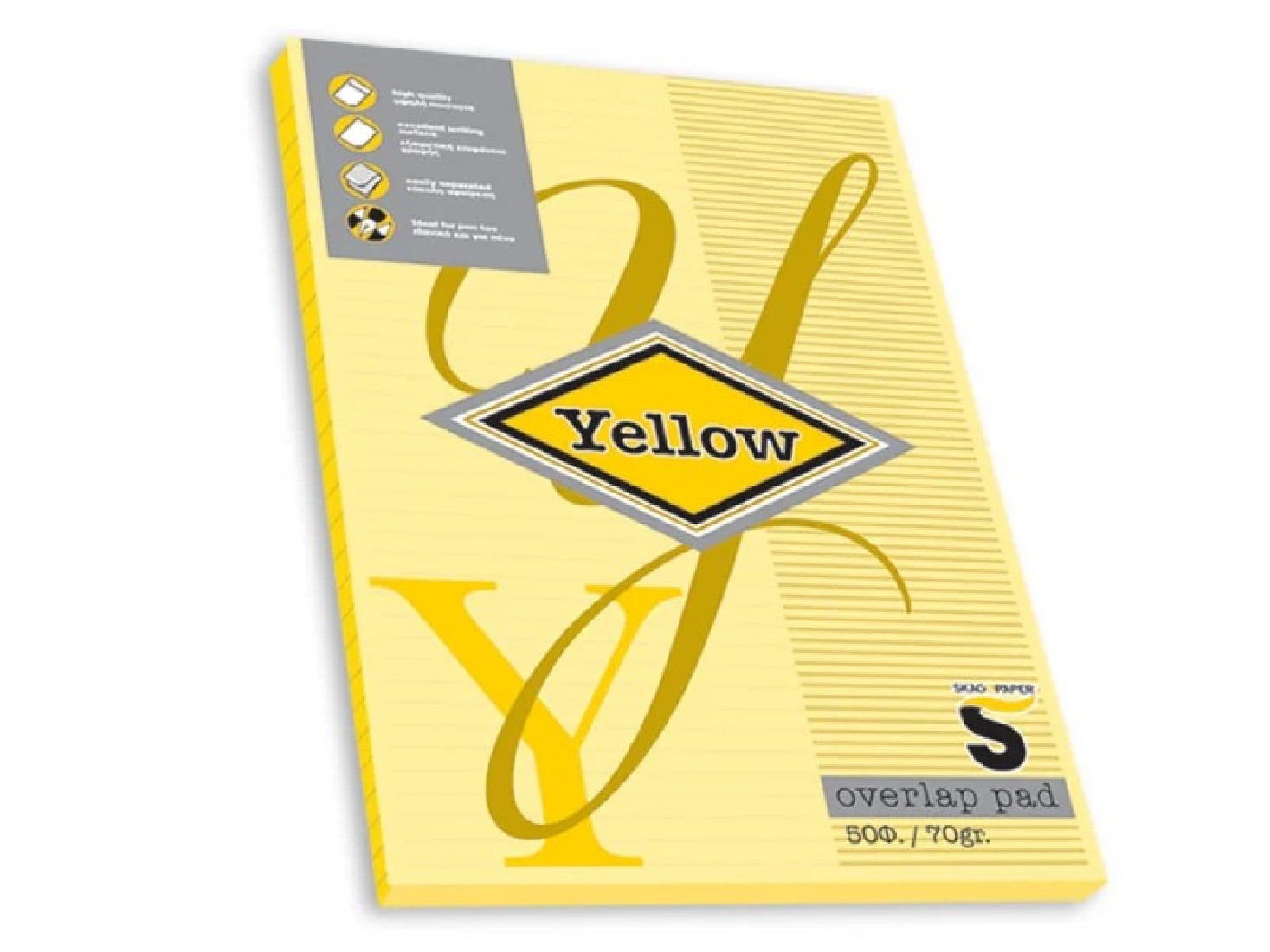 Μπλοκ Γραφής Overlap  Κίτρινο Κολλητό 145022 Skag