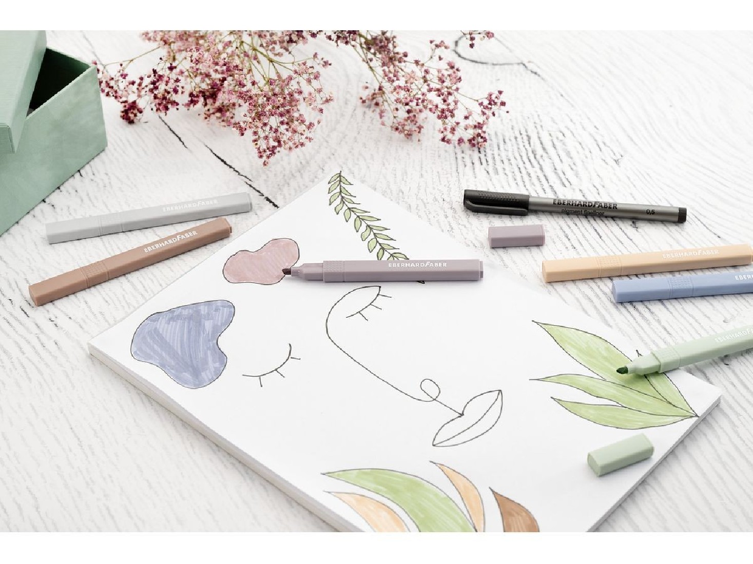 Μαρκαδόροι Υπογράμμισης slim 6 Nature χρώματα Eberhard Faber 551505