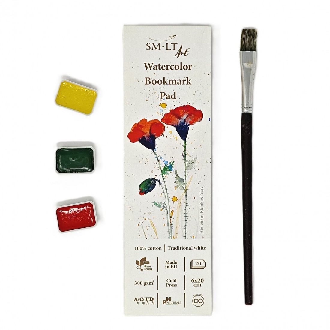 SM-LT Art Watercolour Bookmark Pad 300gm 6x20cm 20  Sheets